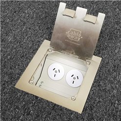 Floor Outlet Box 2 Power Stainless Steel Flush Square Edge 145 Series