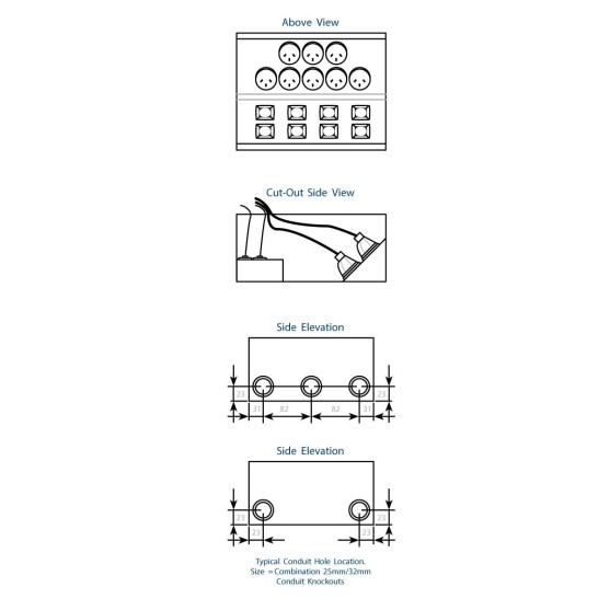 CDS4P Pop-Up Tower | 4 x 10A Outlets | Cableaway