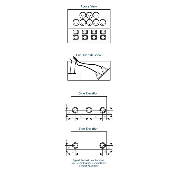 Motorised Pop-Up Outlet - Black | GPO+USB+Wireless | Cableaway