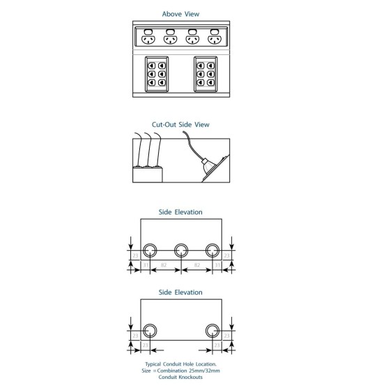 Motorised Slim Pop-Up Outlet - Silver | GPO+USB | Cableaway