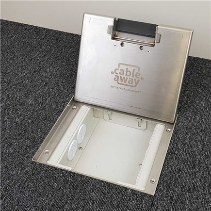 2 Power 4 Data Shallow Stainless Steel 19mm Recessed lid Floor Outlet Box