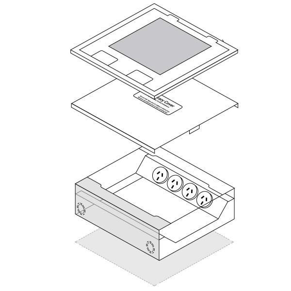 Recessed Pop-Up Outlet - Silver | 3 GPO + Wireless Charge | Cableaway
