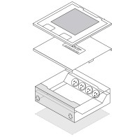 Recessed Pop-Up Outlet - Silver | 3 GPO + Wireless Charge | Cableaway