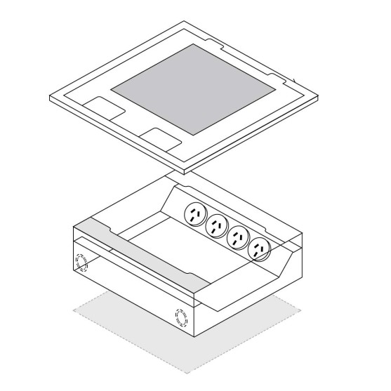 Motorised Power Tower - Silver | 3 GPO + USB | Cableaway
