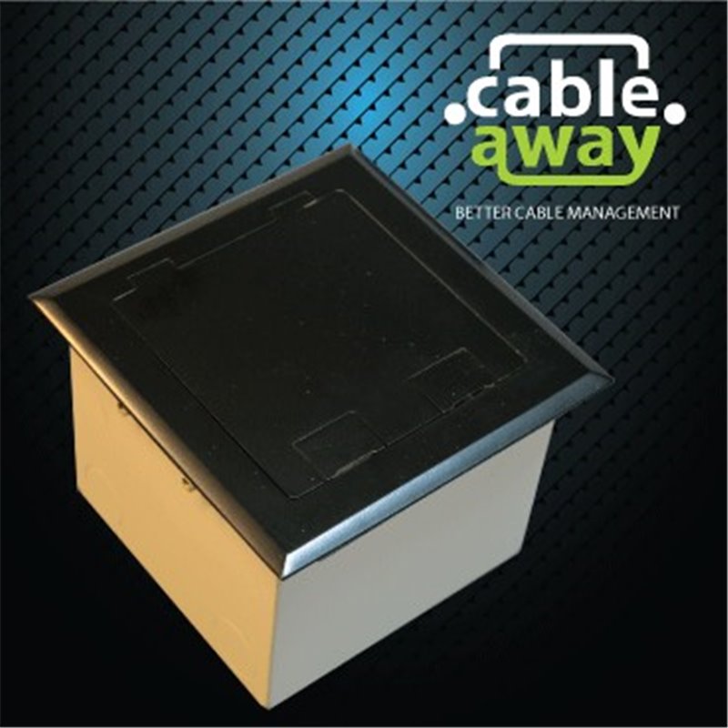 Floor Outlet Box 2 Power Stainless Steel Black Flush 145 Series