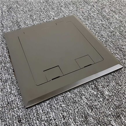Floor Outlet Box 1 Standard GPO Stainless Steel Black Flush 145 Series