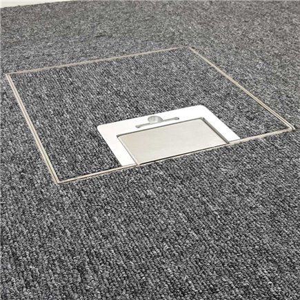 4 Power 4 Data Shallow Stainless Steel 14mm Recesses Floor Outlet Box