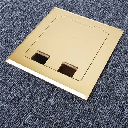 Shallow Floor Outlet Box 2 Power Brass Flush 145 Series
