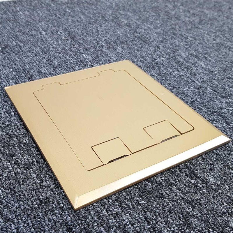 Shallow Floor Outlet Box 2 Power Brass Flush 145 Series