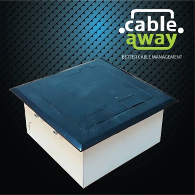 Shallow Floor Outlet Box 2 Power Stainless Steel Black Flush 145 Series