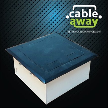 Shallow Floor Outlet Box 2 Power Stainless Steel Black Flush 145 Series