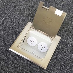 Floor Outlet Box 2 Power Stainless Steel Flush 145 Series