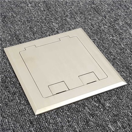 Shallow Floor Outlet Box 2 Power Stainless Steel Flush 145 Series