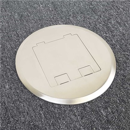 Shallow Floor Outlet Box 2 Power Stainless Steel Round Flush 145 Series