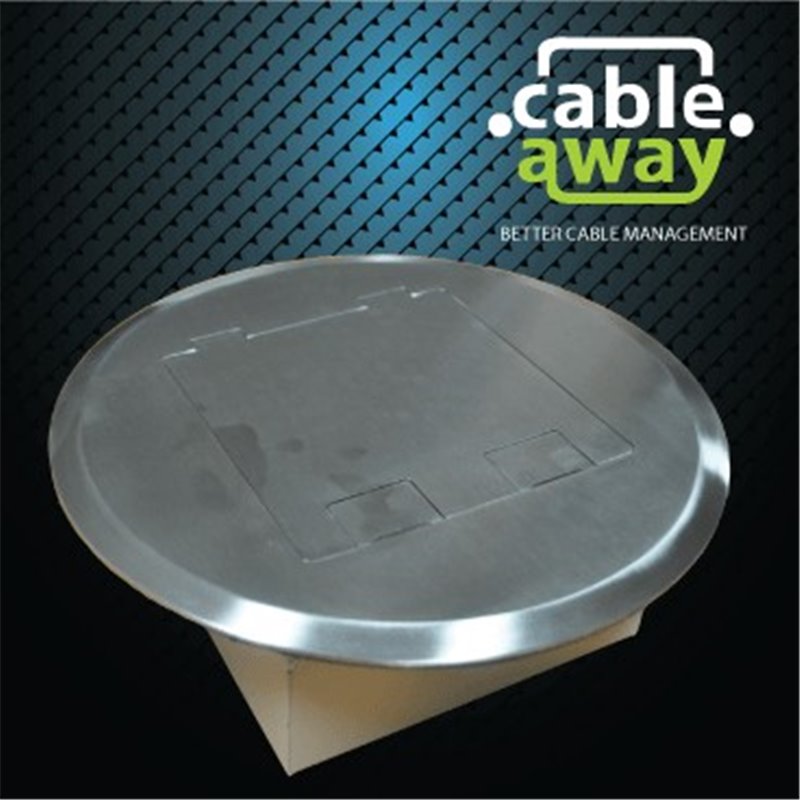 Shallow Floor Outlet Box 2 Power Stainless Steel Round Flush 145 Series