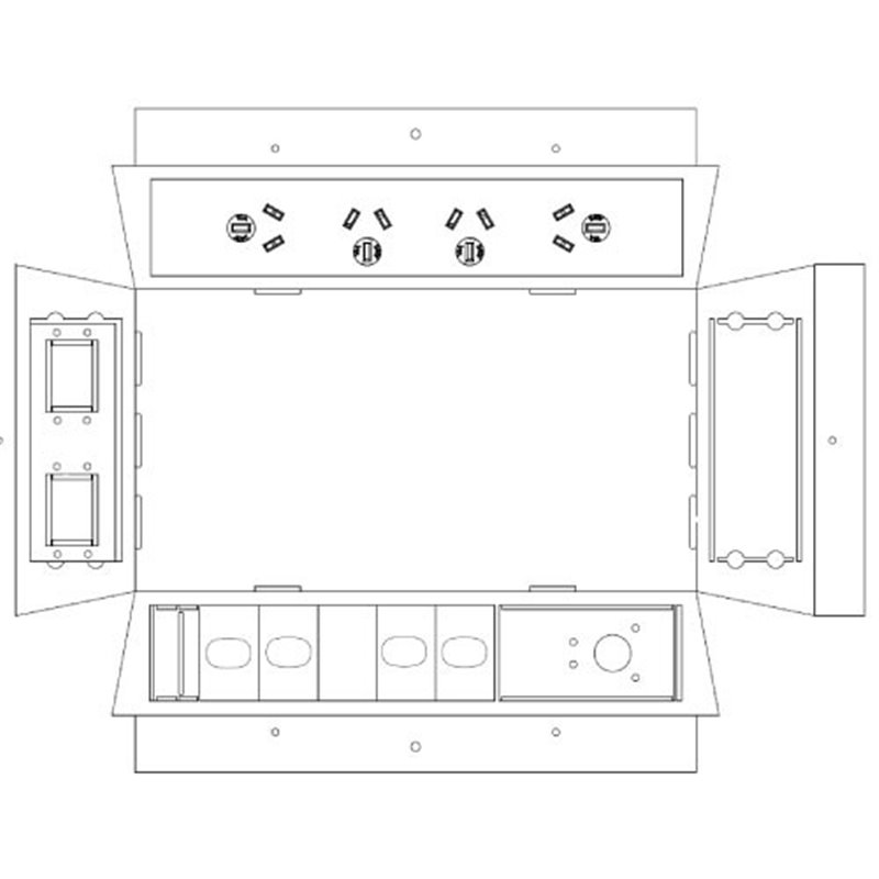 Condor Floor Outlet Box 4 power 4 Data