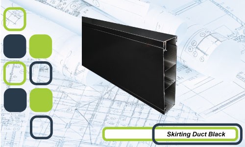 Cableaway Skirting Duct Powder-Coated Black Satin