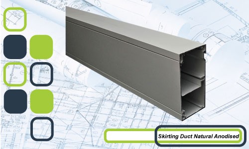 Cableaway skirting duct Natural Anodised Finish