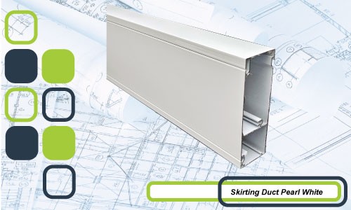 Cableaway Skirting Duct Powder-Coated Pearl White