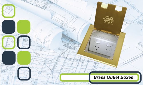 Brass Flush Lid Floor Outlet Boxes