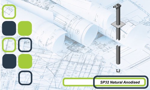 SP32 SERIES ROUND SERVICE COLUMN NATURAL ANODISED