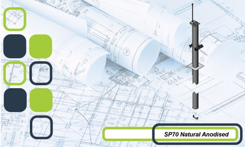 SP70 SERIES ROUNS SERVICE COLUMN NATURAL ANODISED
