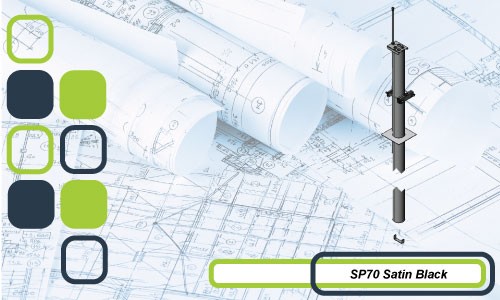 SP70 SERIES ROUNS SERVICE COLUMN SATIN BLACK