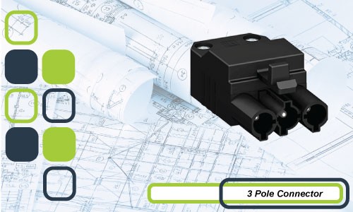 3 Pole Soft Wiring Rewireable Connectors (Screw in Terminal)